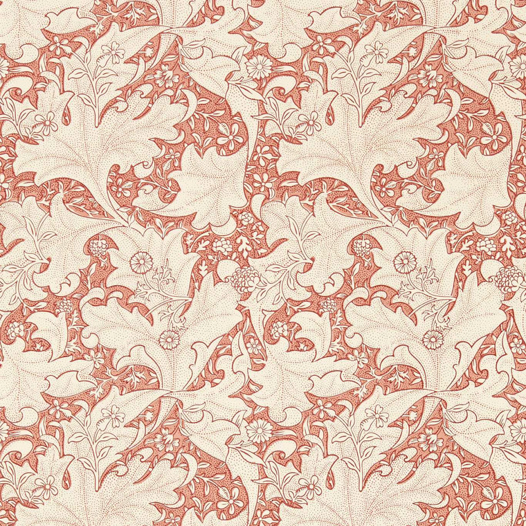 MEWW217188 - Emery Walker`s House Botanical Red Morris & Co. Wallpaper