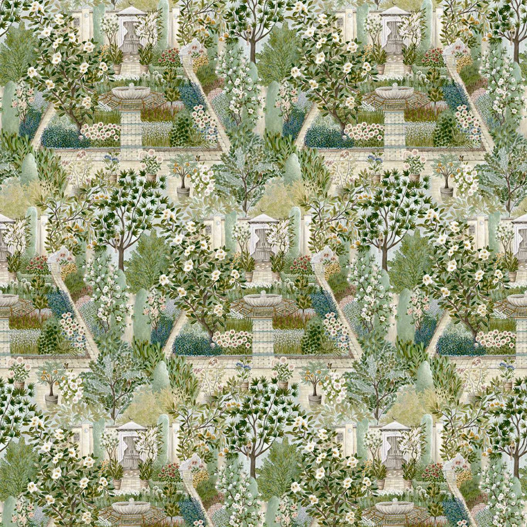 Sanderson DHIP217518 - Highgrove by Sanderson Landscapes Green Sanderson Wallpaper Mural roll - luxury design for UK feature walls