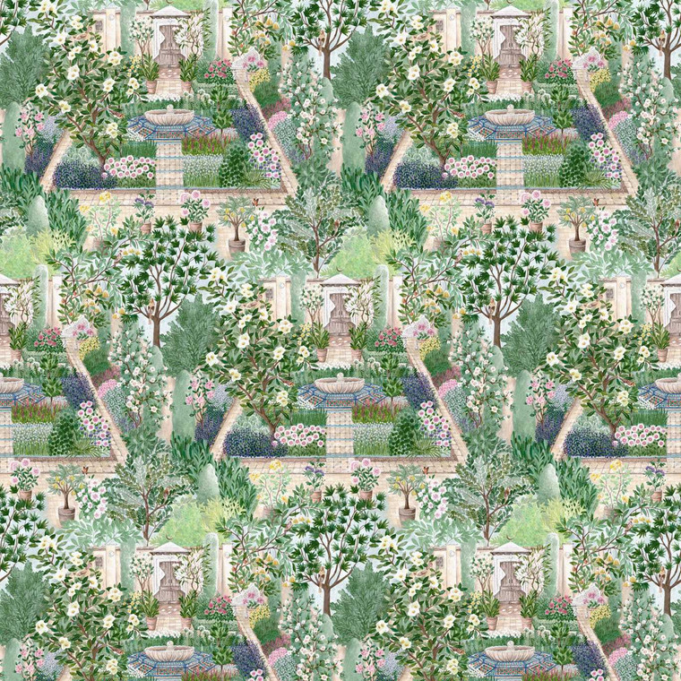 Sanderson DHIP217519 - Highgrove by Sanderson Landscapes Green Sanderson Wallpaper Mural roll - luxury design for UK feature walls