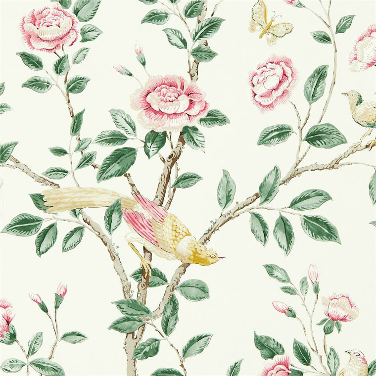 DCPW216795 - Caspian  Classic Floral White Sanderson Wallpaper