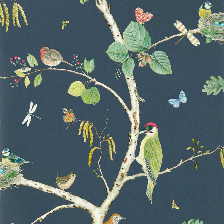 DABW217231 - Arboretum  Birds Brown Sanderson Wallpaper