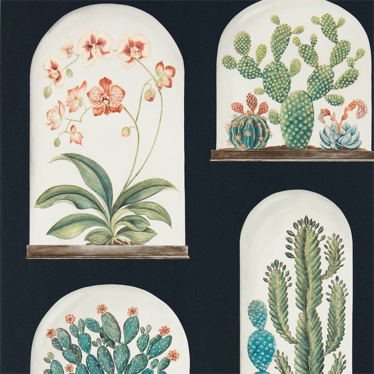 DGLW216658 - Glasshouse  Botanical Black Sanderson Wallpaper