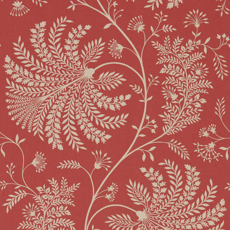 Sanderson DART216339 - Curios Botanical Red Sanderson Wallpaper roll - luxury design for UK feature walls