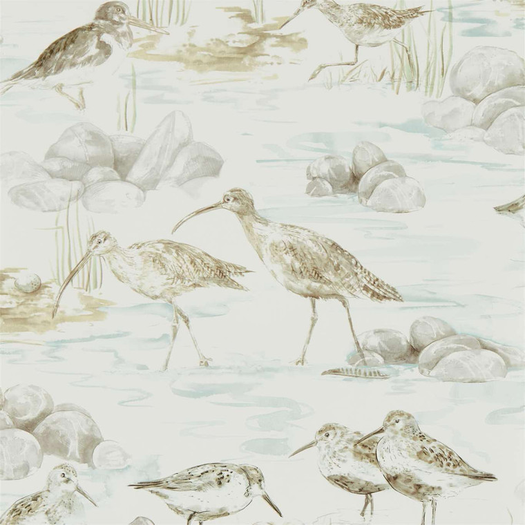 DEBB216494 - Embleton Bay  Birds Blue Sanderson Wallpaper
