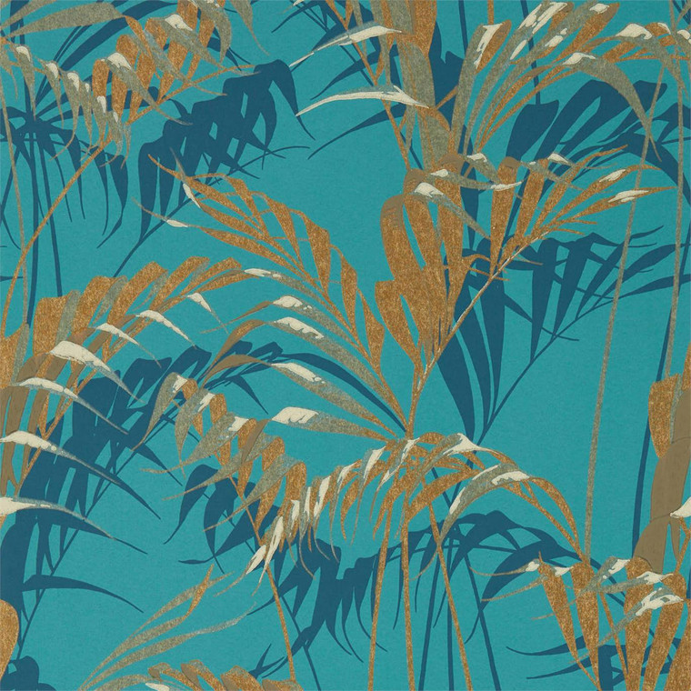 Sanderson DGLW216640 - Glasshouse Botanical Blue Sanderson Wallpaper roll - luxury design for UK feature walls
