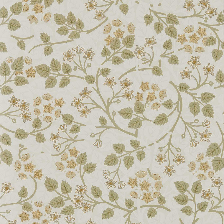 Sanderson DHIP217515 - Highgrove by Sanderson Classic Floral Brown Sanderson Wallpaper roll - luxury design for UK feature walls