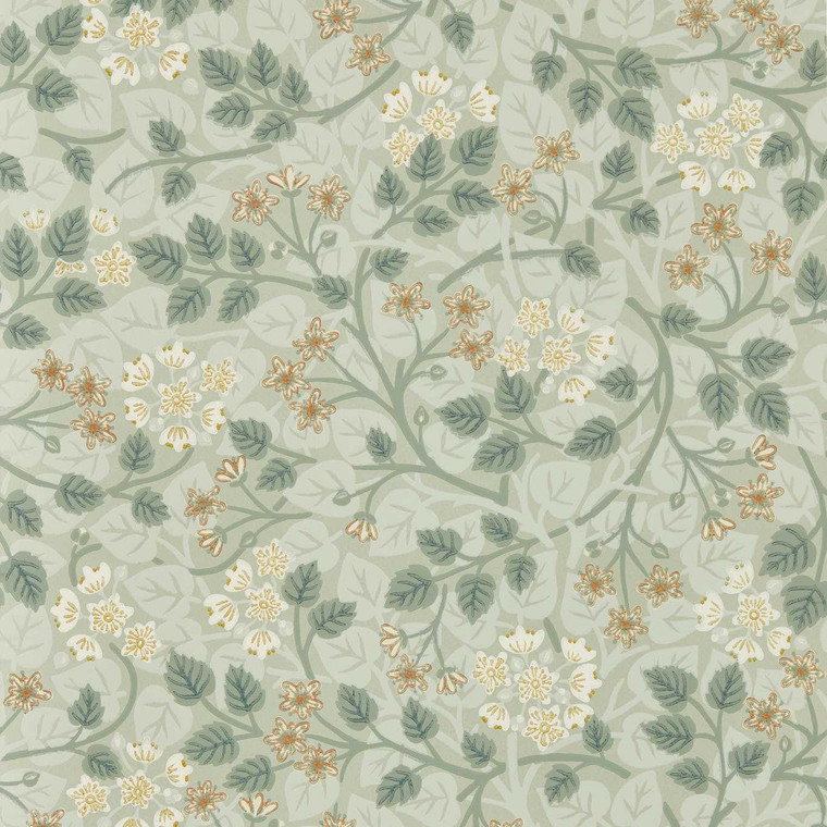 Sanderson DHIP217516 - Highgrove by Sanderson Classic Floral Brown Sanderson Wallpaper roll - luxury design for UK feature walls