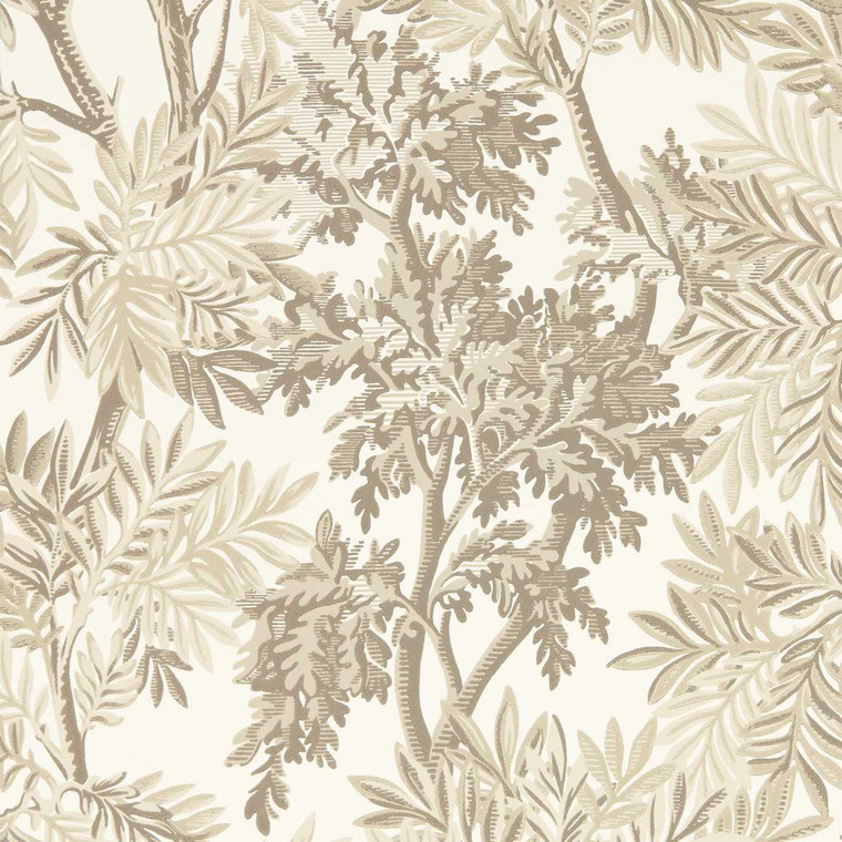 Sanderson DSAB217414 - Country Woodland Botanical Brown Sanderson Wallpaper roll - luxury design for UK feature walls