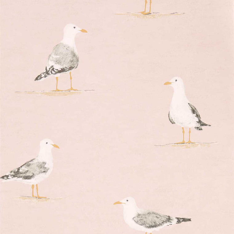 Sanderson DCOA216562 - Sanderson Home Birds Pink Sanderson Wallpaper roll - luxury design for UK feature walls