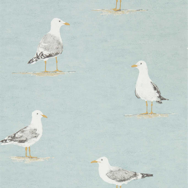 Sanderson DCOA216564 - Sanderson Home Birds Blue Sanderson Wallpaper roll - luxury design for UK feature walls