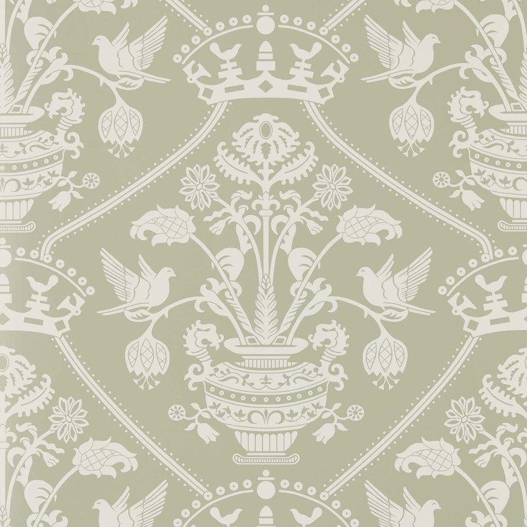 DHIP217502 - Highgrove by Sanderson  Damasks Green Sanderson Wallpaper