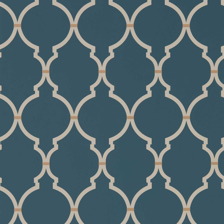 Sanderson DART216338 - Curios Geometric Blue Sanderson Wallpaper roll - luxury design for UK feature walls