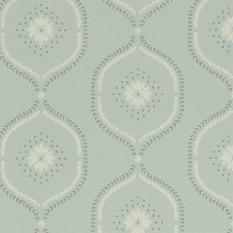 Sanderson DLMW216880 - Littlemore Contemporary Floral Blue Sanderson Wallpaper roll - luxury design for UK feature walls