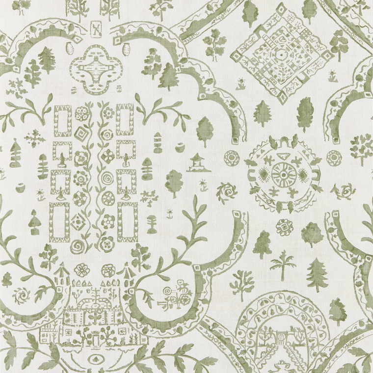 Sanderson DHIP217511 - Highgrove by Sanderson Landscapes Green Sanderson Wallpaper roll - luxury design for UK feature walls