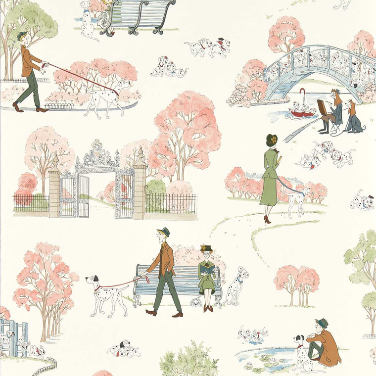 DDIW217289 - Disney Home X Sanderson  Animals Green Sanderson Wallpaper