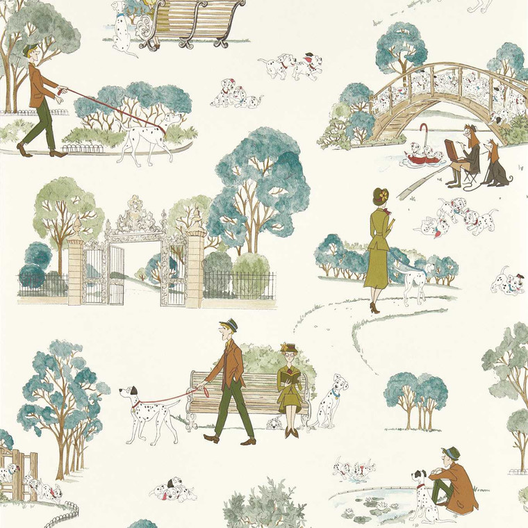 Sanderson DDIW217290 - Disney Home X Sanderson Animals Blue Sanderson Wallpaper roll - luxury design for UK feature walls