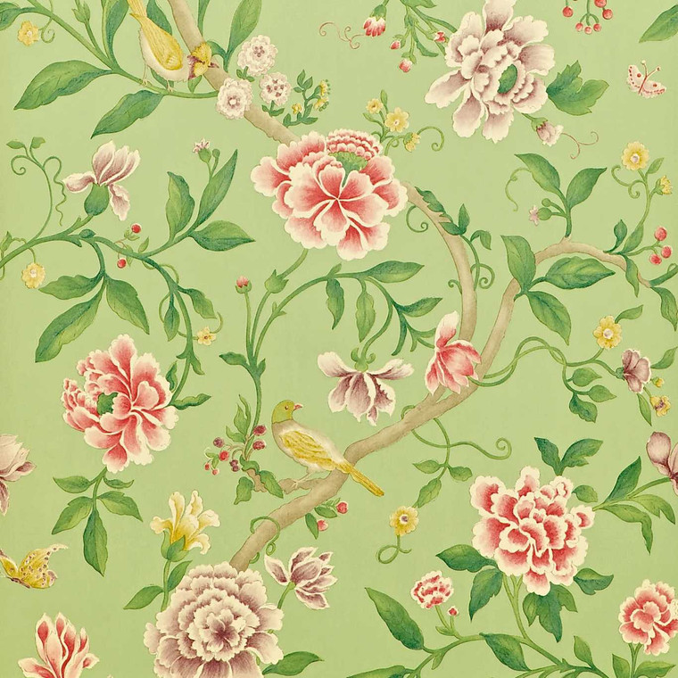 DCAVPO101 - Sanderson One Sixty  Classic Floral Green Sanderson Wallpaper