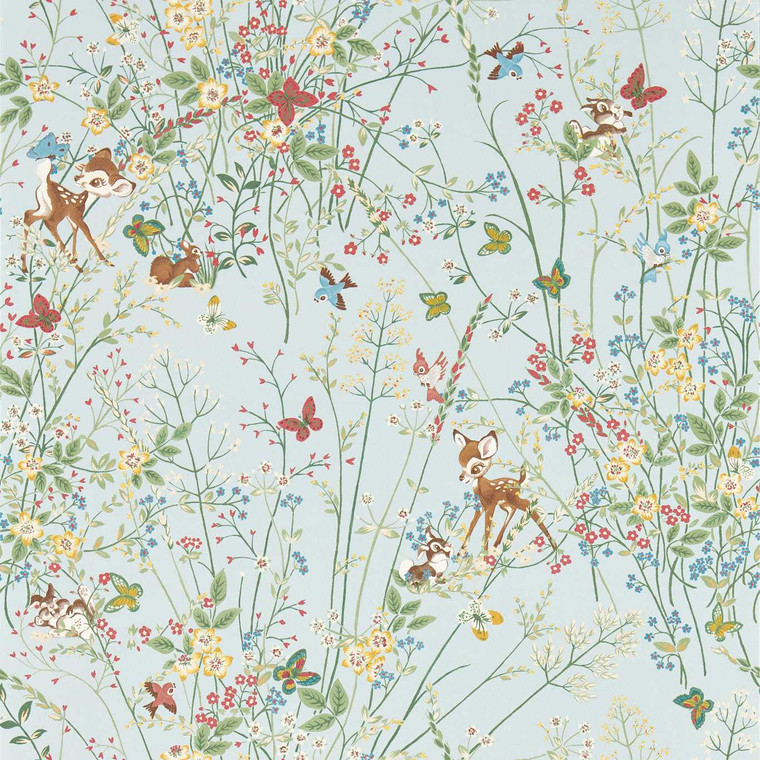 Sanderson DDIW217278 - Disney Home X Sanderson Animals Blue Sanderson Wallpaper roll - luxury design for UK feature walls