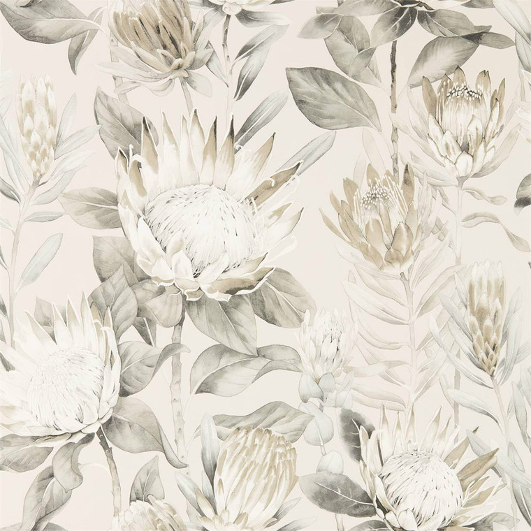 Sanderson DGLW216647 - Glasshouse Classic Floral Grey Sanderson Wallpaper roll - luxury design for UK feature walls