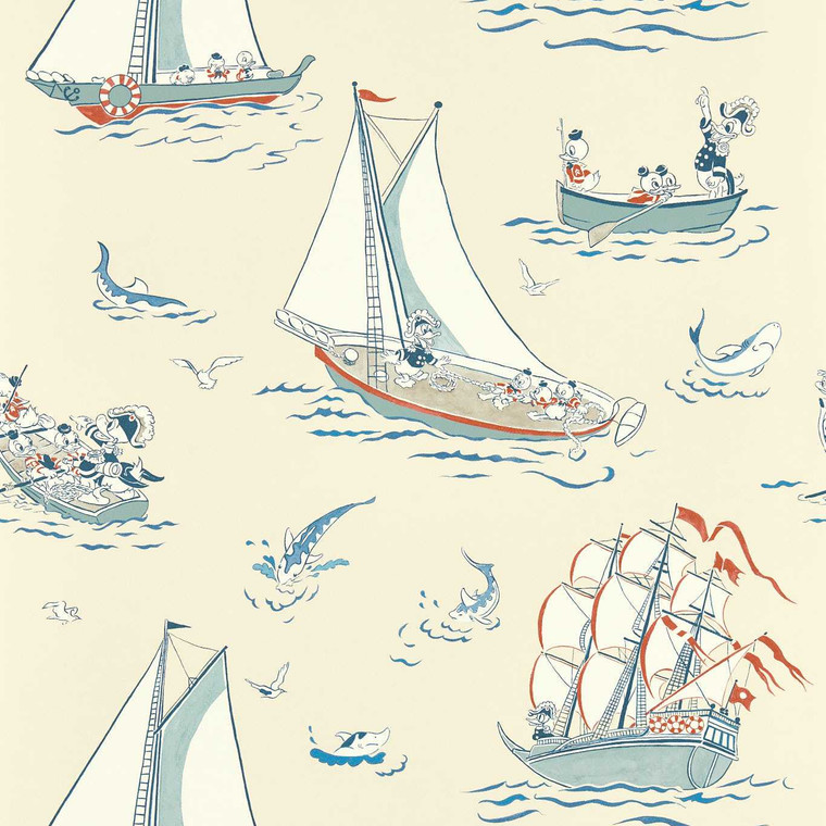 Sanderson DDIW217282 - Disney Home X Sanderson Animals Blue Sanderson Wallpaper roll - luxury design for UK feature walls