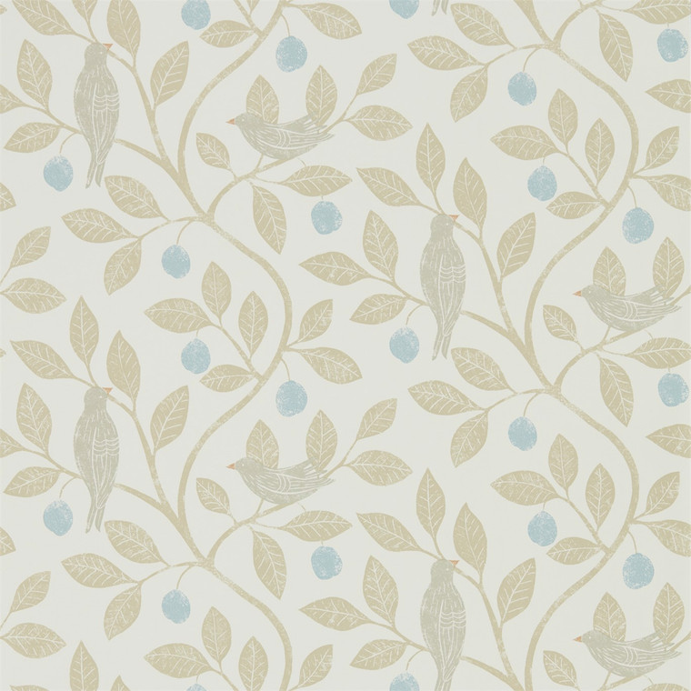 Sanderson DHPO216364 - Sanderson Home Birds Blue Sanderson Wallpaper roll - luxury design for UK feature walls