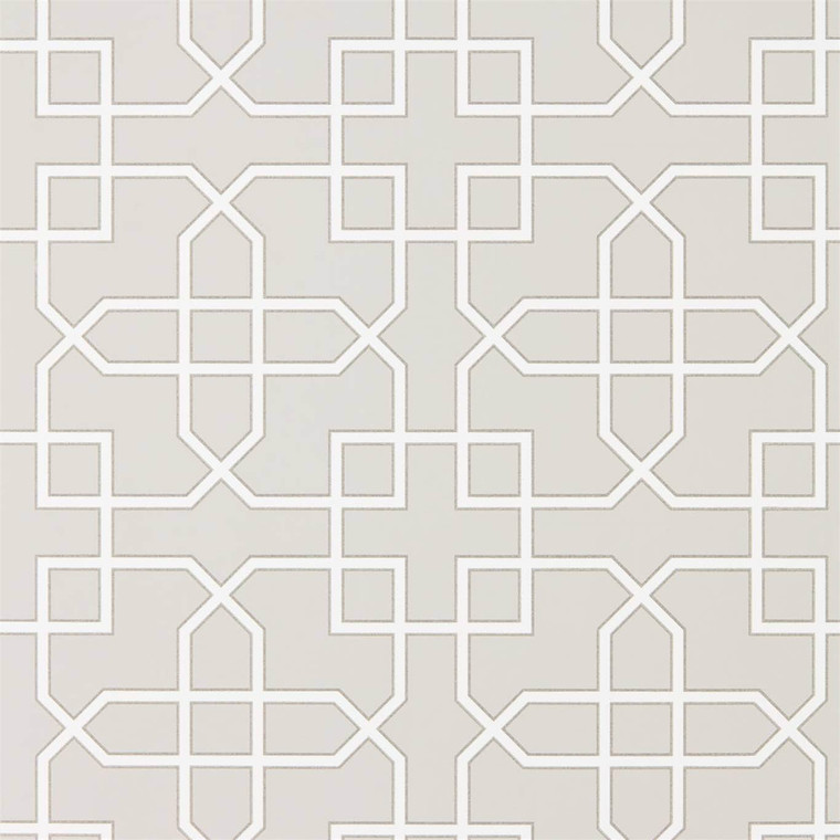 Sanderson DGLW216661 - Glasshouse Geometric Grey Sanderson Wallpaper roll - luxury design for UK feature walls