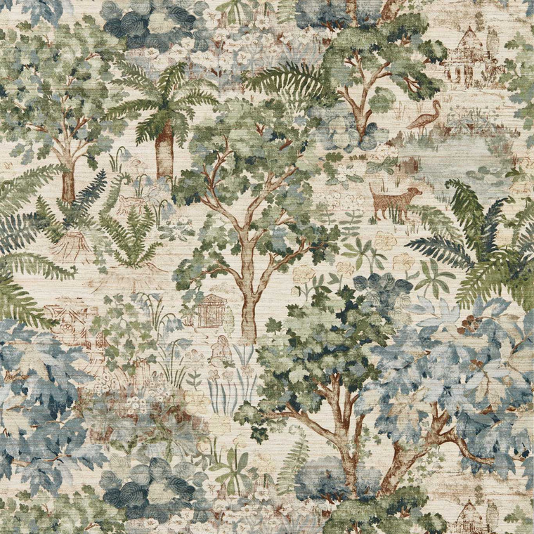 Sanderson DHIP217491 - Highgrove by Sanderson Botanical Blue Sanderson Wallpaper roll - luxury design for UK feature walls