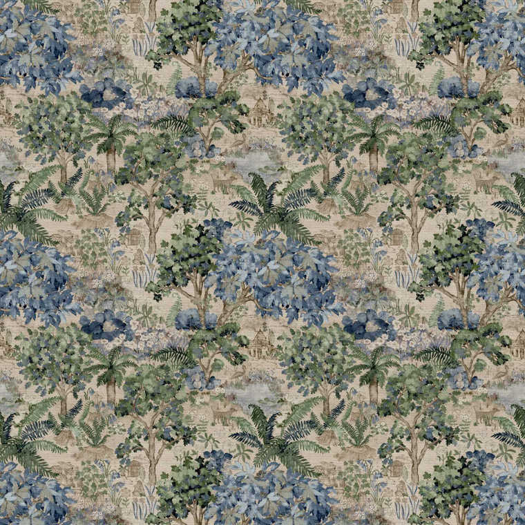 Sanderson DHIP217492 - Highgrove by Sanderson Botanical Blue Sanderson Wallpaper roll - luxury design for UK feature walls
