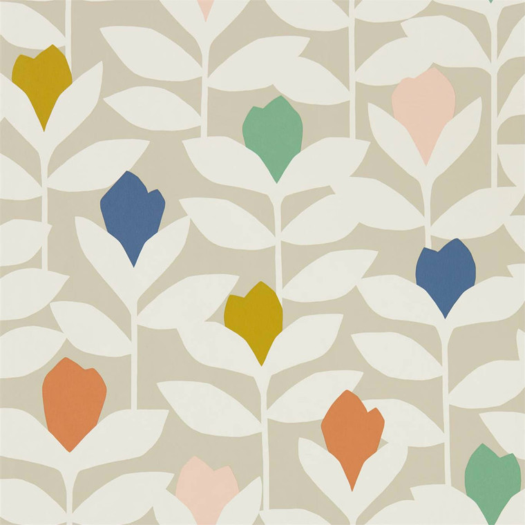 NESW112215 - Esala  Contemporary Floral Red Scion Wallpaper