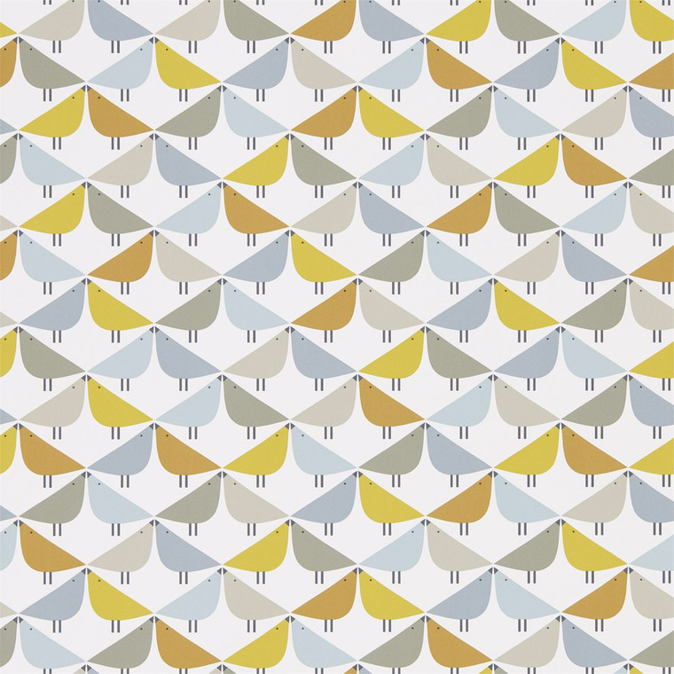 Scion NNOU111522 - Noukku Birds Blue Scion Wallpaper roll - luxury design for UK feature walls