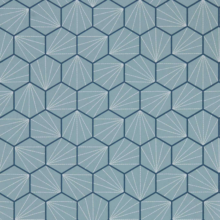 Scion NJAP111920 - Japandi Geometric Blue Scion Wallpaper roll - luxury design for UK feature walls