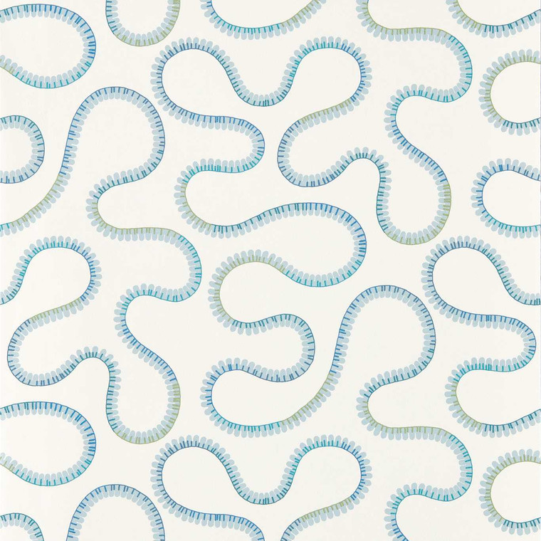 Scion NSCW113250 - Oakham Abstract & Graphic Blue Scion Wallpaper roll - luxury design for UK feature walls