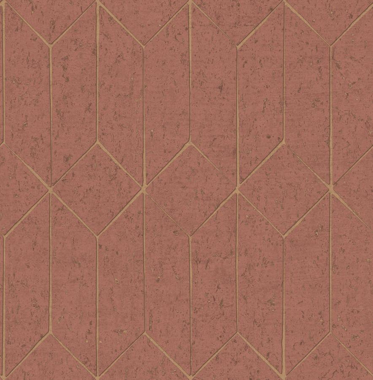 DL26703_Arber Geometric Cubes Terracotta Fine Decor Wallpaper