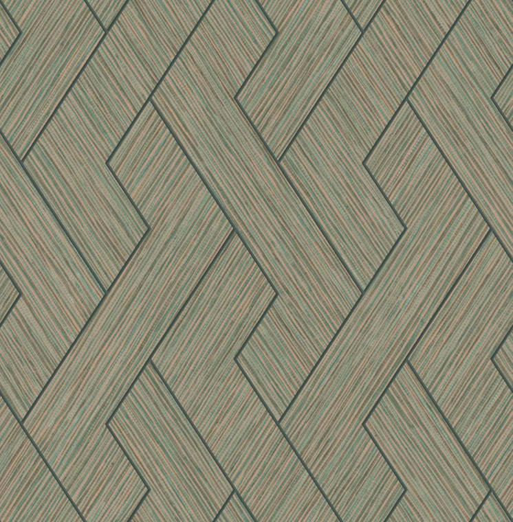 DL26726_Arber Grasscloth Effect Emerald/Gold  Fine Decor Wallpaper