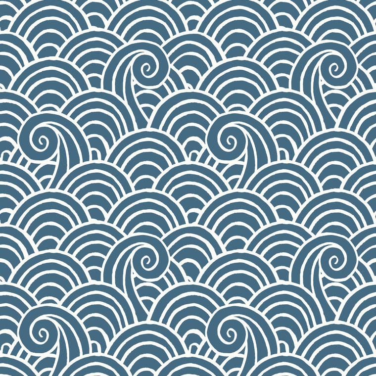 FD26309_Happy Wave Motif Navy Fine Decor Wallpaper