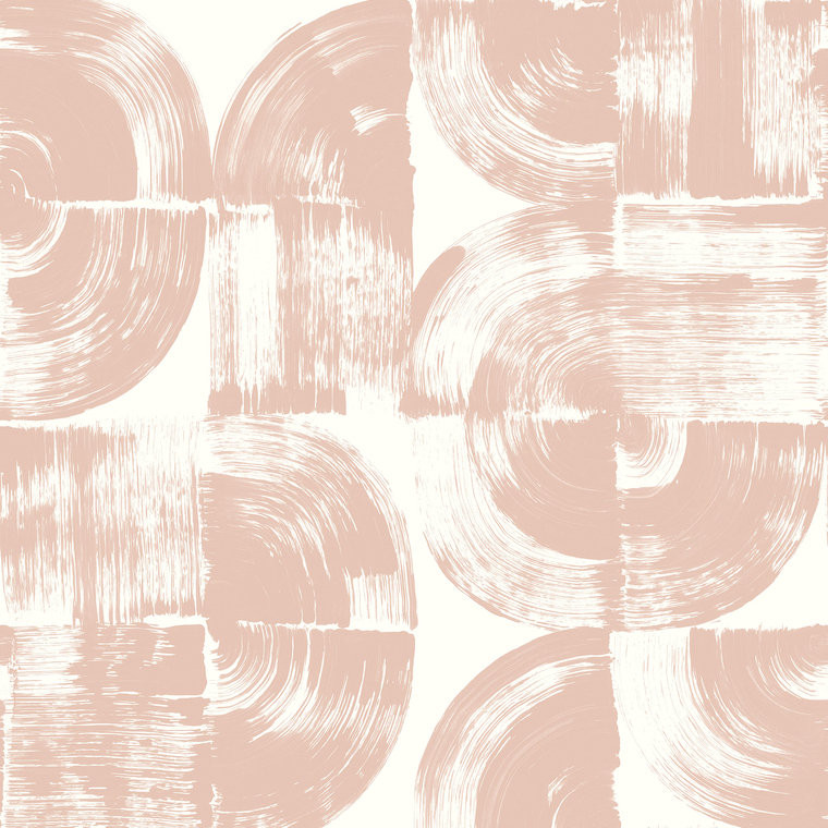 FD26405_Seychelles Abstract circles Blush pink white Fine Decor Wallpaper