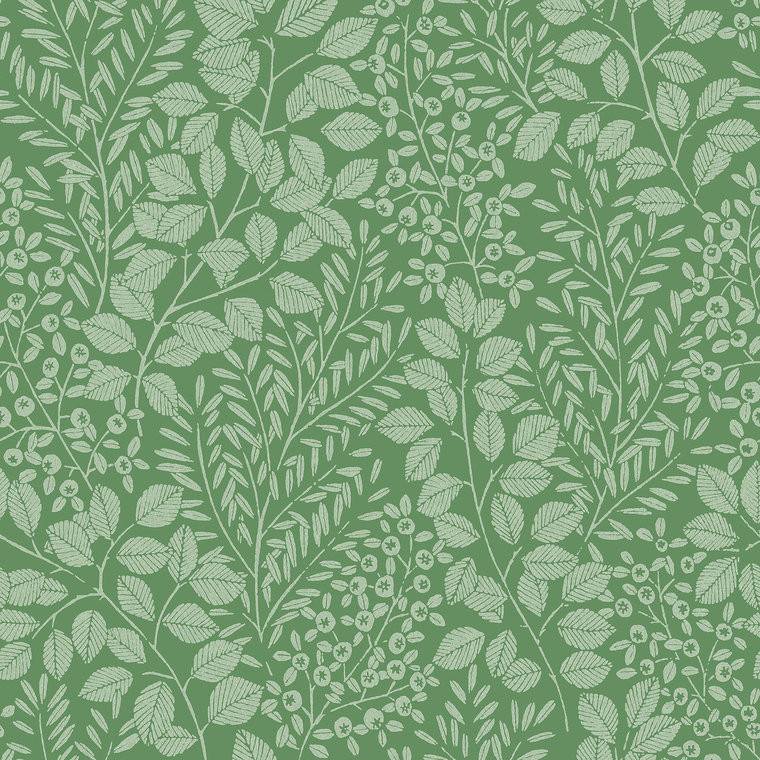FD26515_Hannah Trailing Leaf Berries Tonal greens Fine Decor Wallpaper