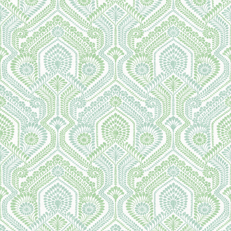 FD26614_Georgia Geometric Medallion Pale green white Fine Decor Wallpaper