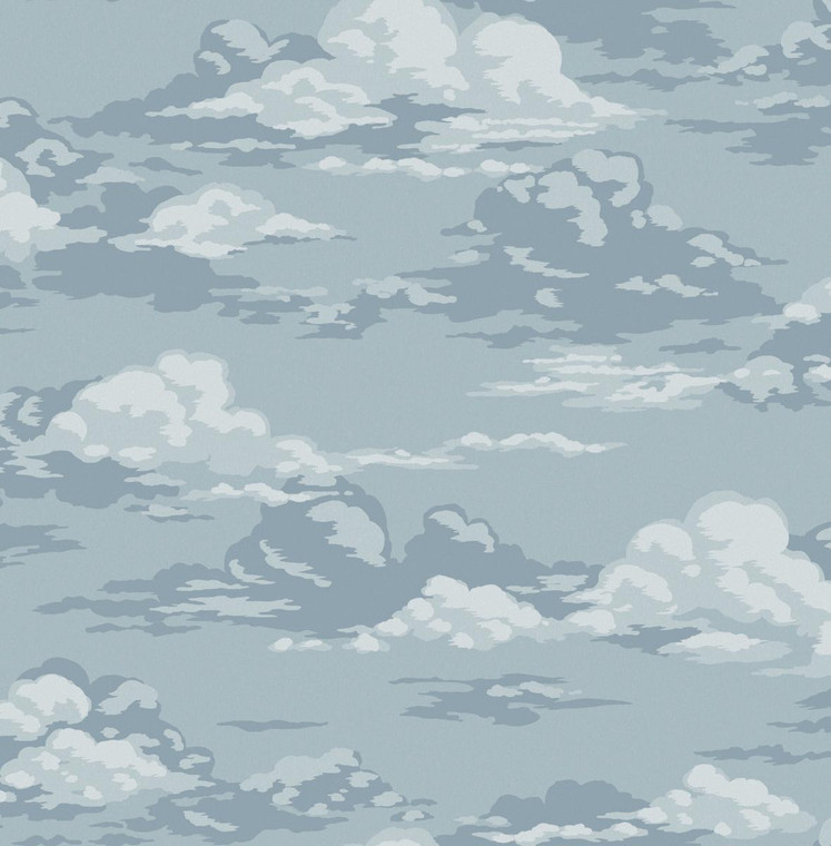M1808_Ashdown Painted cloudscape design Soft Blue Fine Decor Wallpaper
