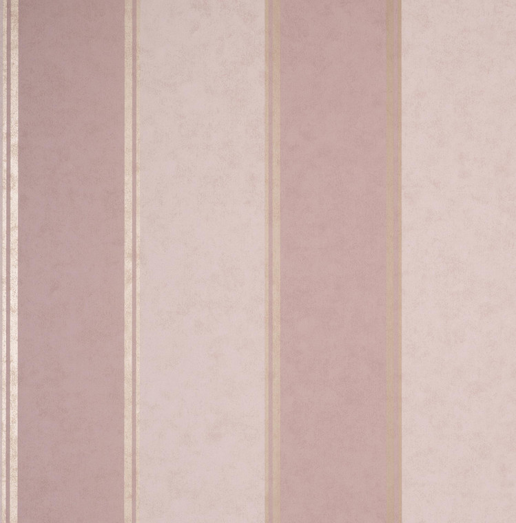 M1710_Crown Stripes, Soft, Metallic Pink Gold Fine Decor Wallpaper