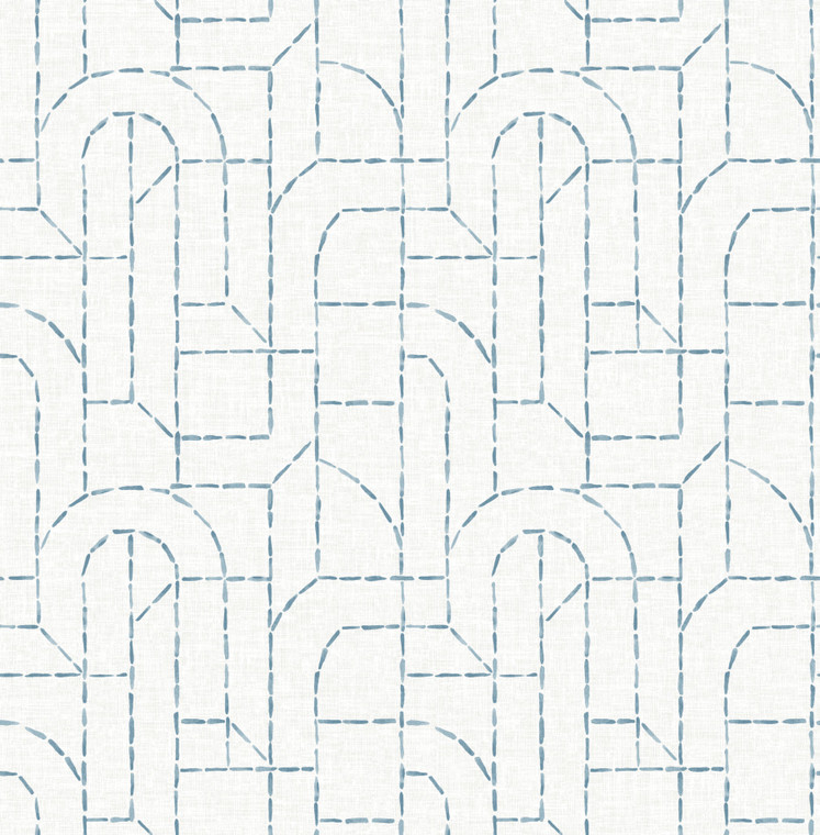 FD27222_Harmony Geometric fabric Blue Grey Fine Decor Wallpaper