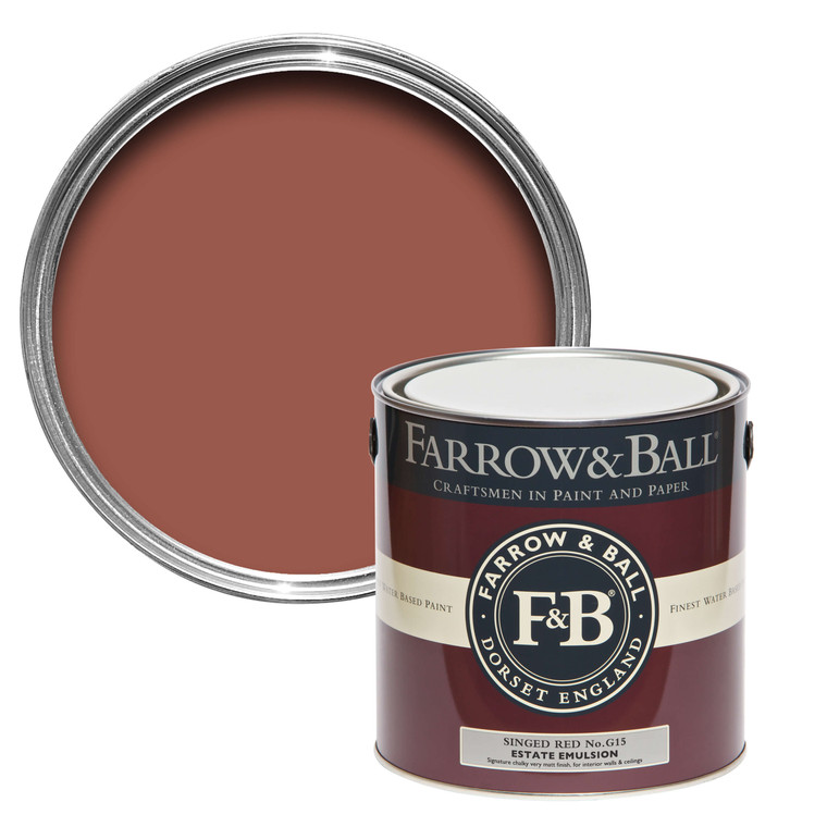 Farrow and Ball Paint -  750ml Modern Eggshell Singed Red No.G15