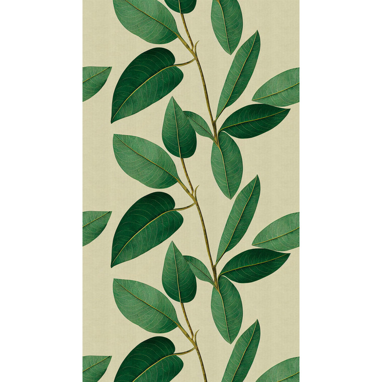 WH45233M-Welcome Home Murals Tree Leaf Cream, Yellow, Green Galerie Mural