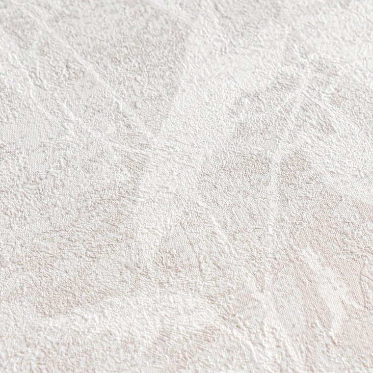 HZ62049-Horizon Tree Leaf Cream Metallic White Galerie Wallpaper