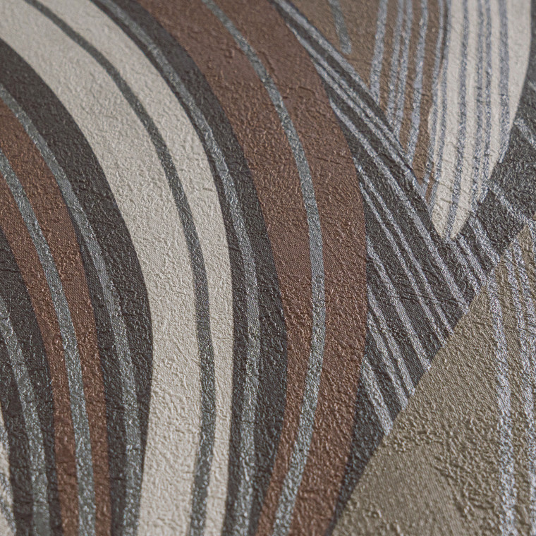 HZ62065-Horizon Tree Leaf Beige Brown Metallic Galerie Wallpaper