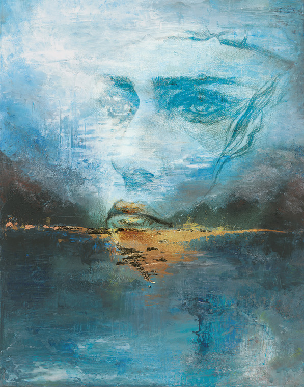 35497-Odyssey Abstract Blue Galerie Mural