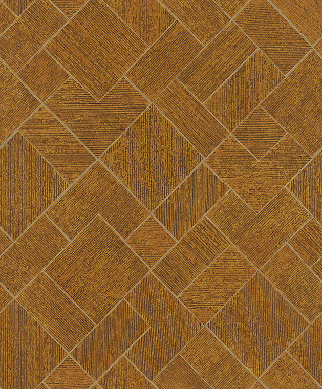 35513-Odyssey Tile Brick Stone Gold Galerie Wallpaper