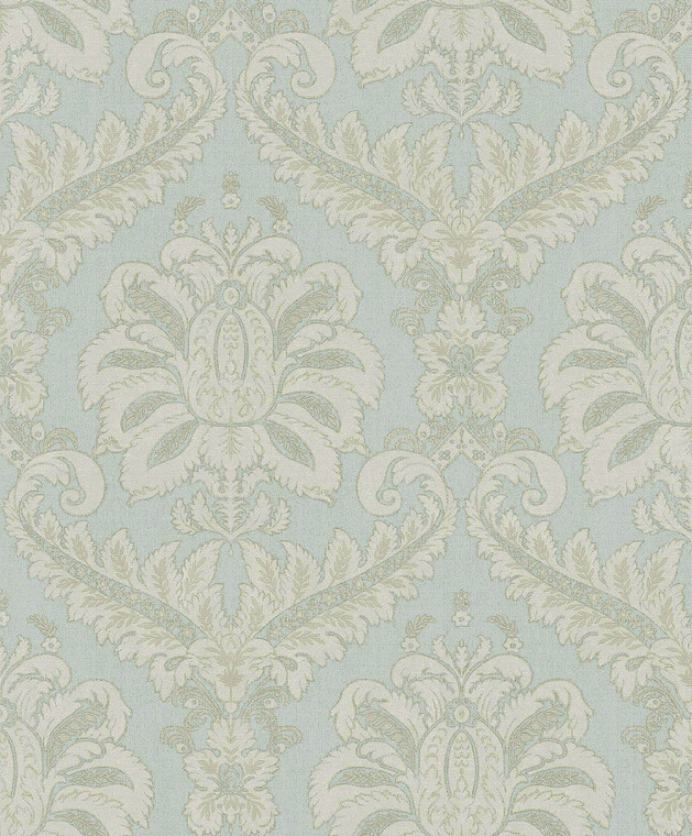 35923-Ornamenta Damask Blue Cream Galerie Wallpaper
