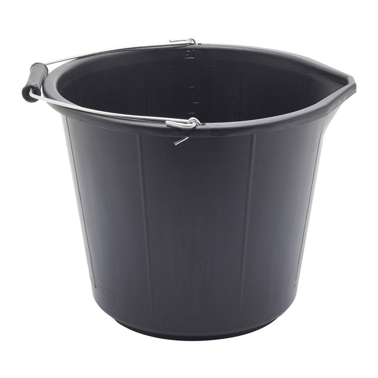 Rodo - 3 Gallon Black Plastic Bucket