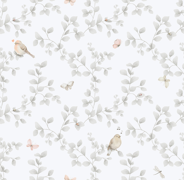 284-2 - Bambino Birdy Grey Beige Galerie Wallpaper